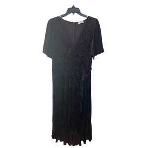 Calvin Klein Deep Purple Velvet Floral Dress - Never Worn